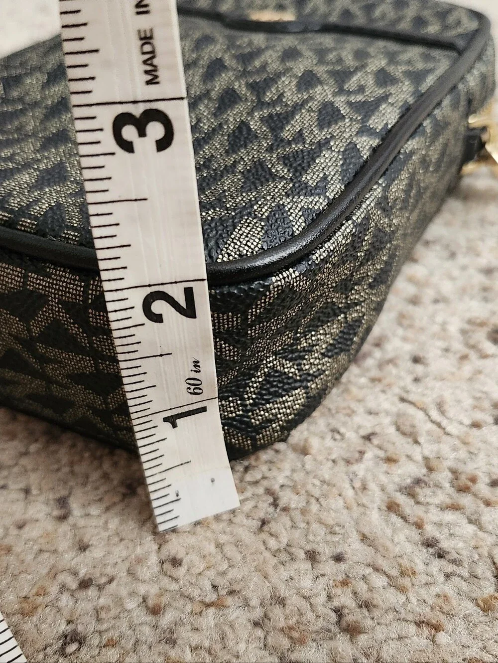 Michael Kors Blaire Black/Gold Small  Signature Logo Chain Crossbody Bag